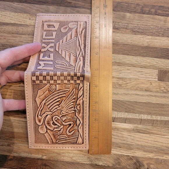 Hand Tooled Leather Bifold Wallet “Mexico” Personalized “Ralph” - Picture 8 of 10